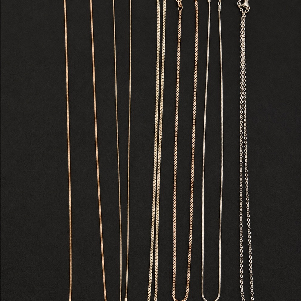 6 Sterling Silver Chains — Women’s Necklace